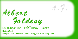 albert foldesy business card